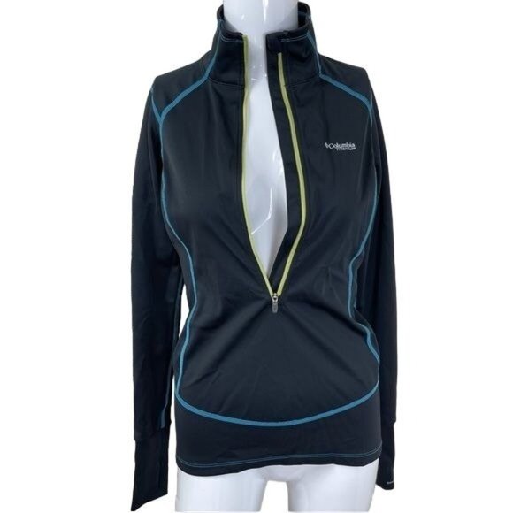 Columbia Tops - Columbia Titanium Black Omni-Wick Windefend 1/2 Zip Running Athletic Shirt XS
